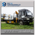 FAW 4x2 flatbed truck with crane